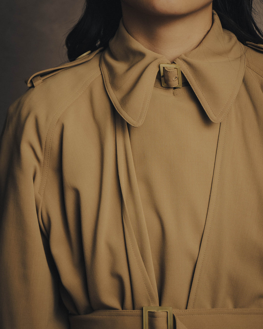 -SPECIAL- “HERMÈS” 90’s-00’s Margiela era draped wool trench coat