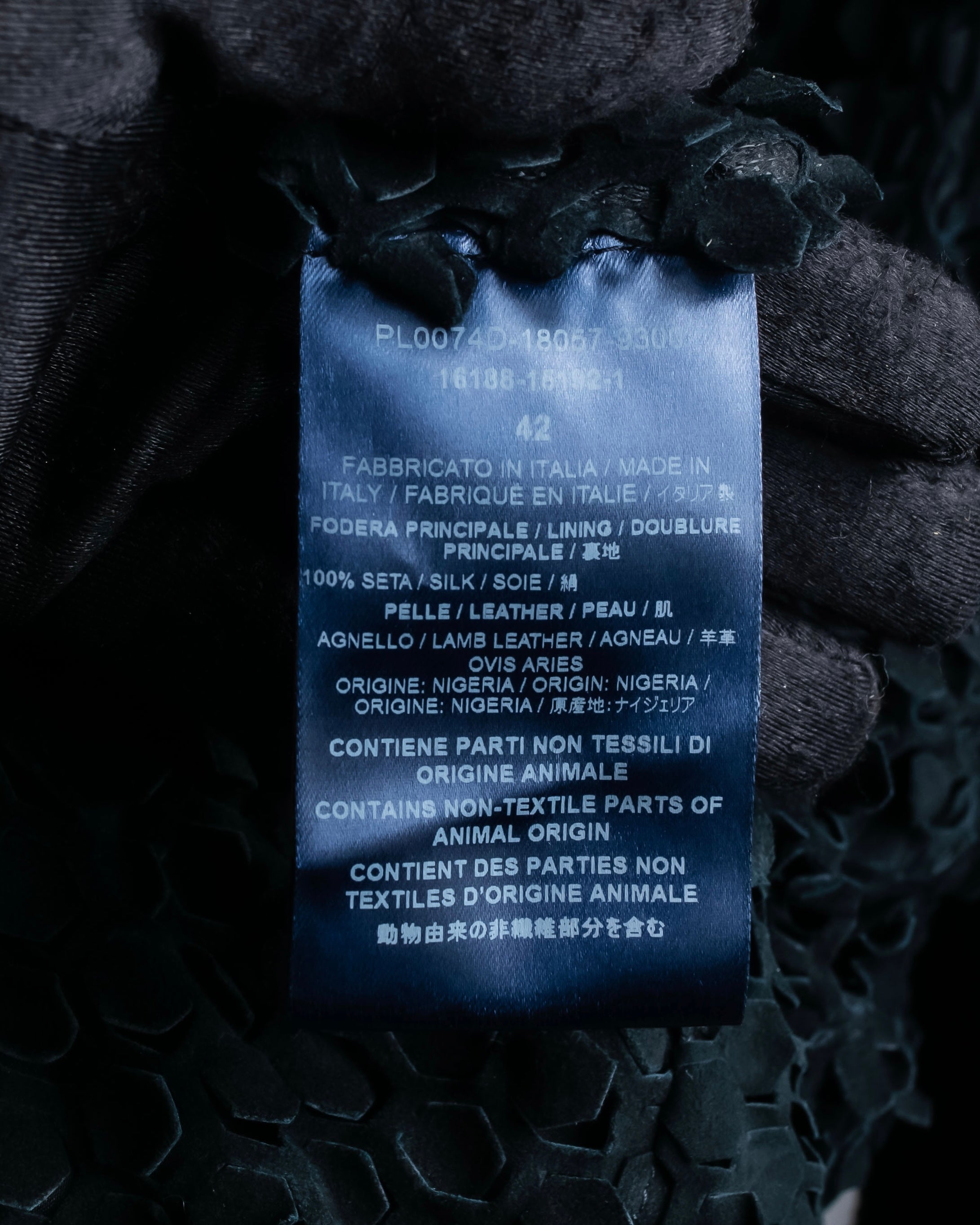 "HERNO" Laser cutwork design structured black dress