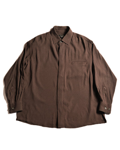 SEDUCTION de NICOLE/ 80's-90's Minimal Fly Front Shirt Brown
