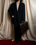 "GIORGIO ARMANI" Beautiful drape navy wool set up