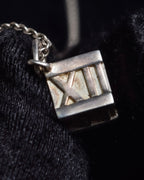"Tiffany&Co" Roman numeral atlas cube silver necklace