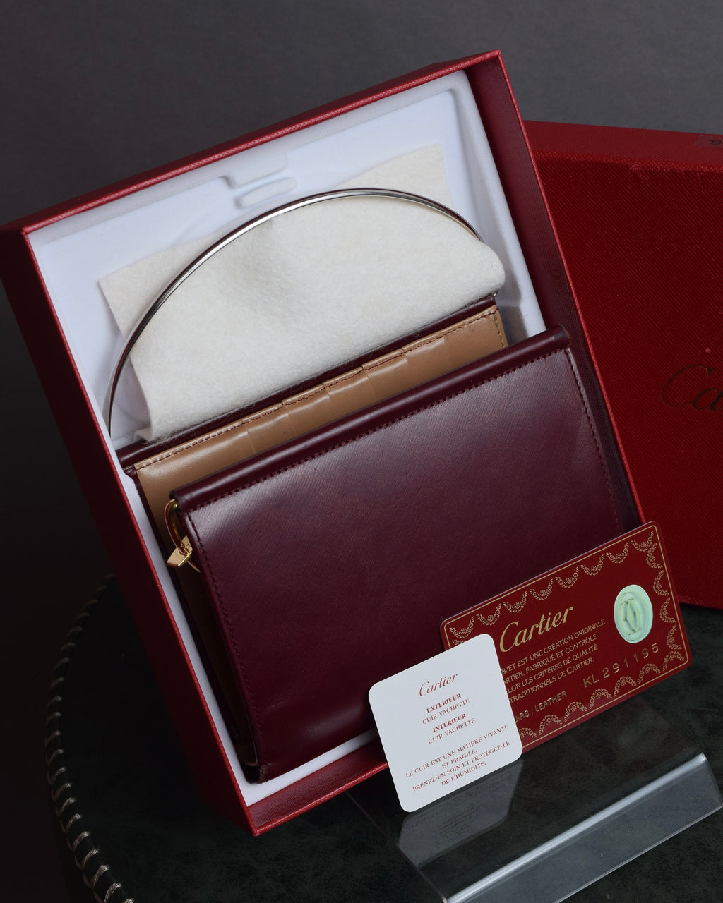 "Cartier" Curved handle design leather wallet bag