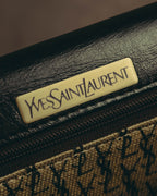 “Yves Saint Laurent” 70’s-80’s Perforated logo leather tassel shoulder bag