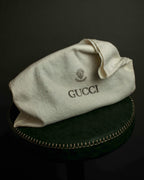 "GUCCI" Filigree vintage design chain shoulder leather bag