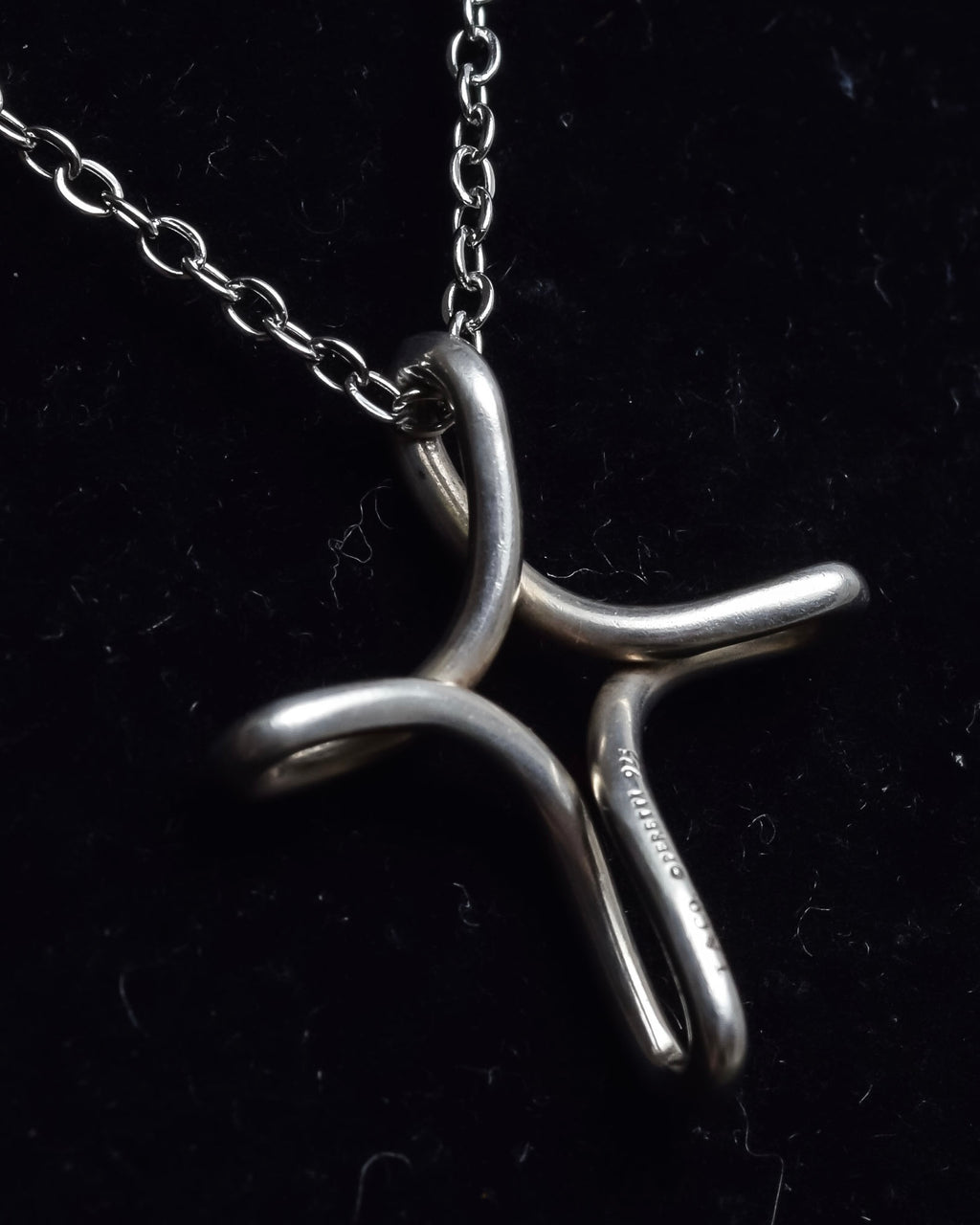 "Tiffany&Co" Elsa Peretti infinity cross silver necklace