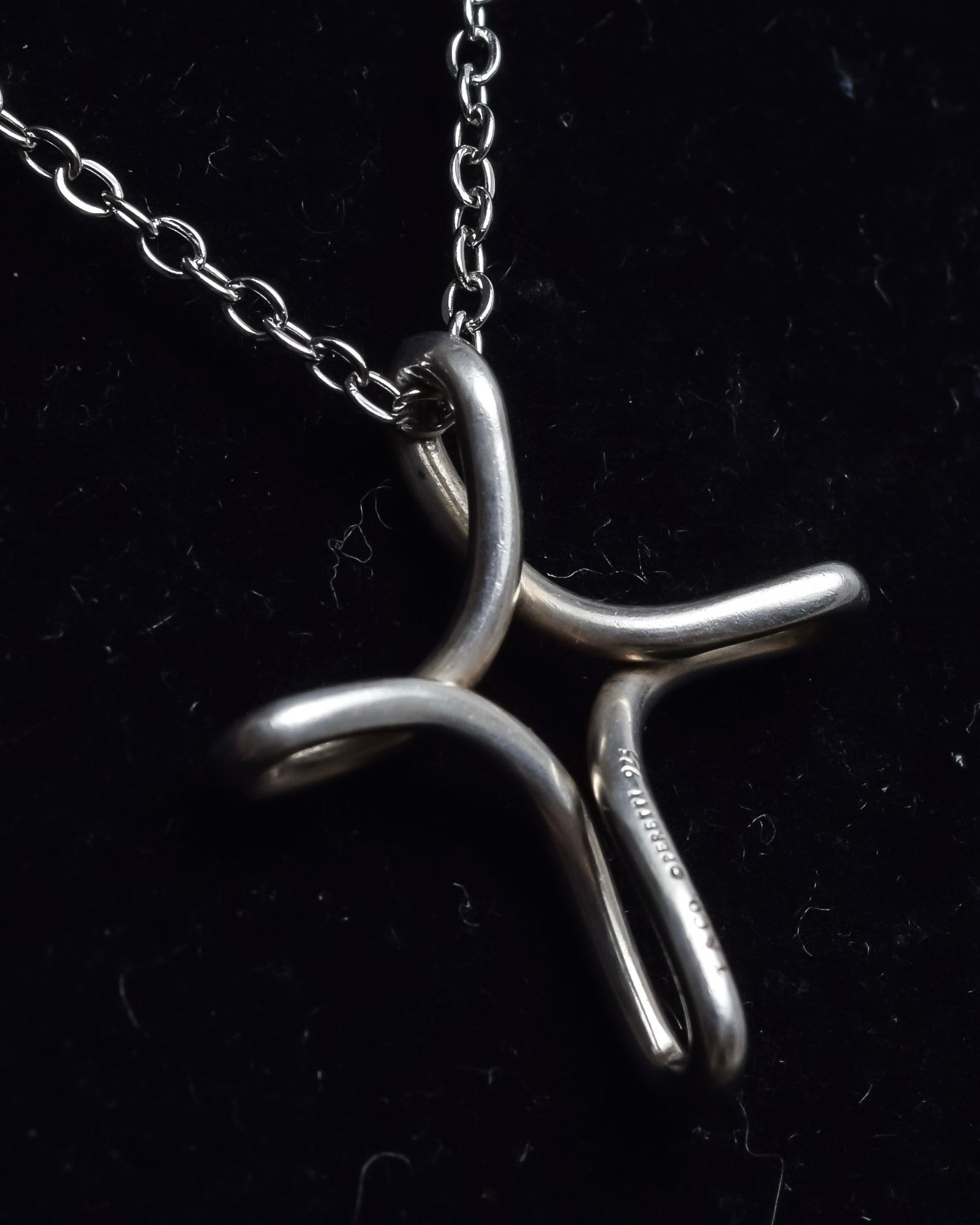 "Tiffany&Co" Elsa Peretti infinity cross silver necklace