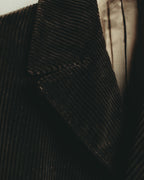 -SPECIAL- "GUCCI" 90's-00's Dark brown corduroy tailored chesterfield coat