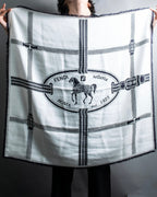 "FENDI" Horse motif FF logo Selleria large scarf