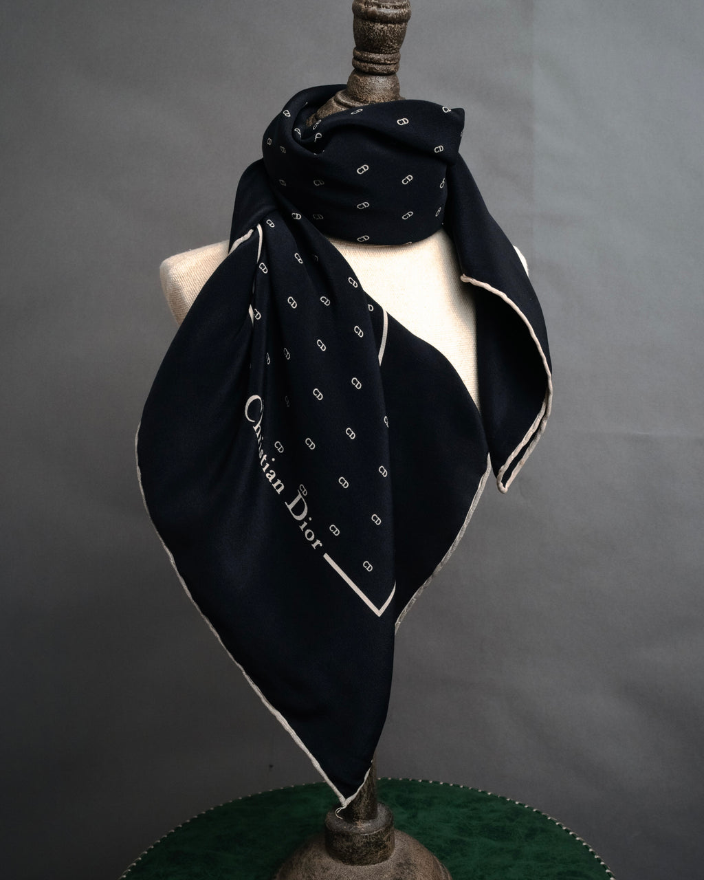 “Christian Dior” 90’s CD monogram silk scarf