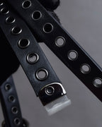 "Christian Dior" Black eyelet leather narrow belt