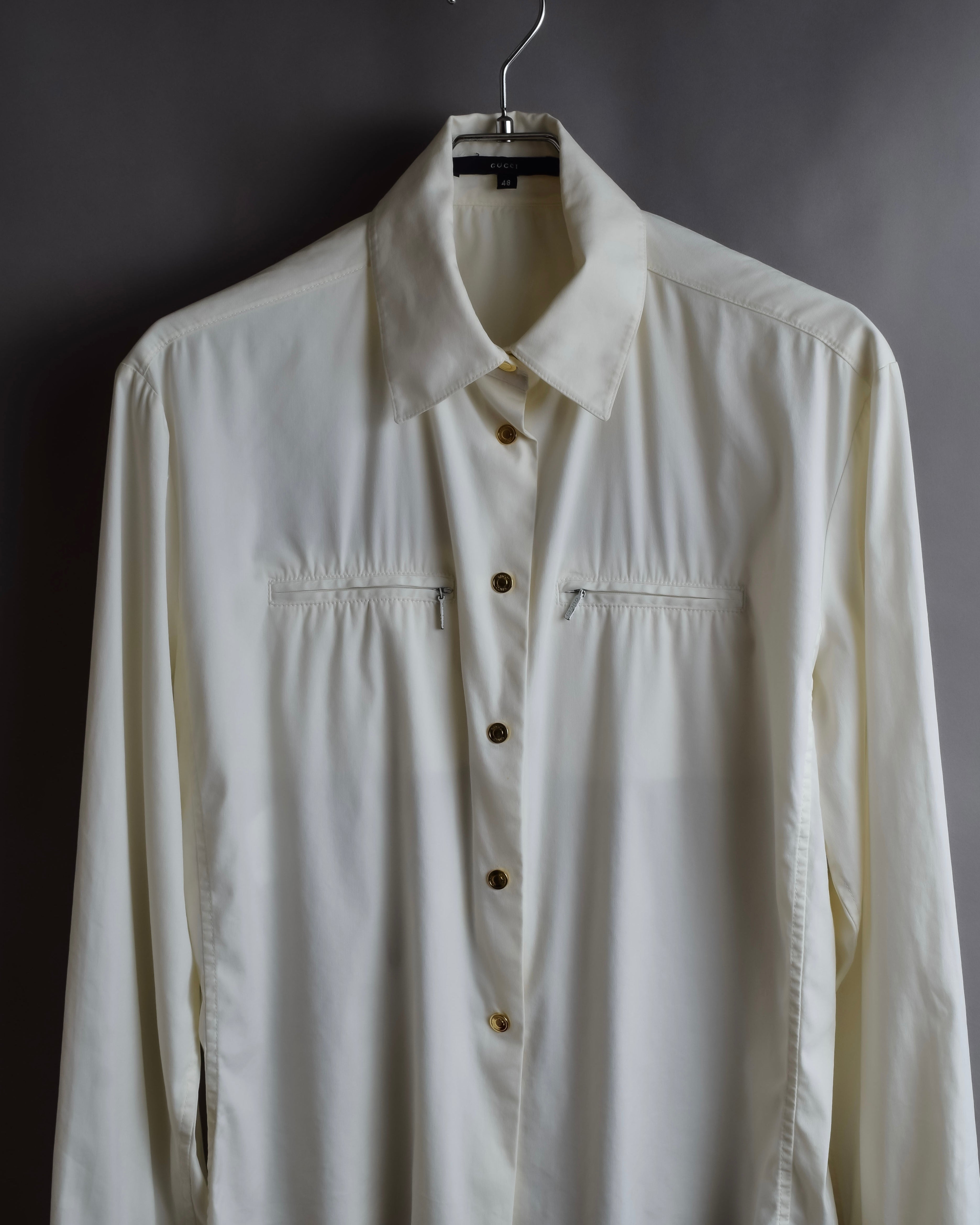 "GUCCI" Double zip pocket design box cut shirt