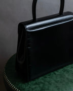 "Charles Jourdan" Logo half-moon metal plate design leather hand bag