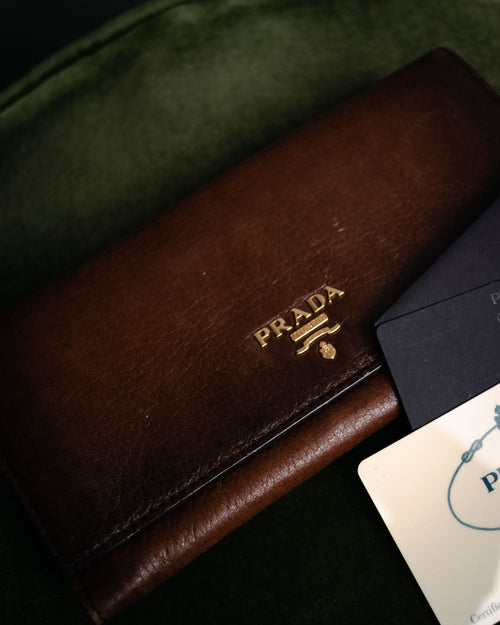 “PRADA” 2005-2006 Cervo antic continental wallet
