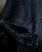 Vintage velour-trimmed box silhouette knit