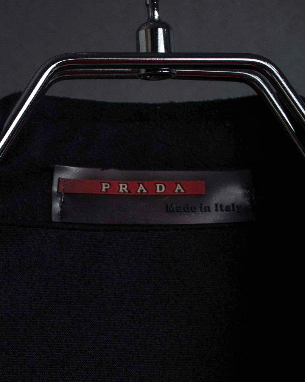 "PRADA" Wrap flap design micro suede jacket