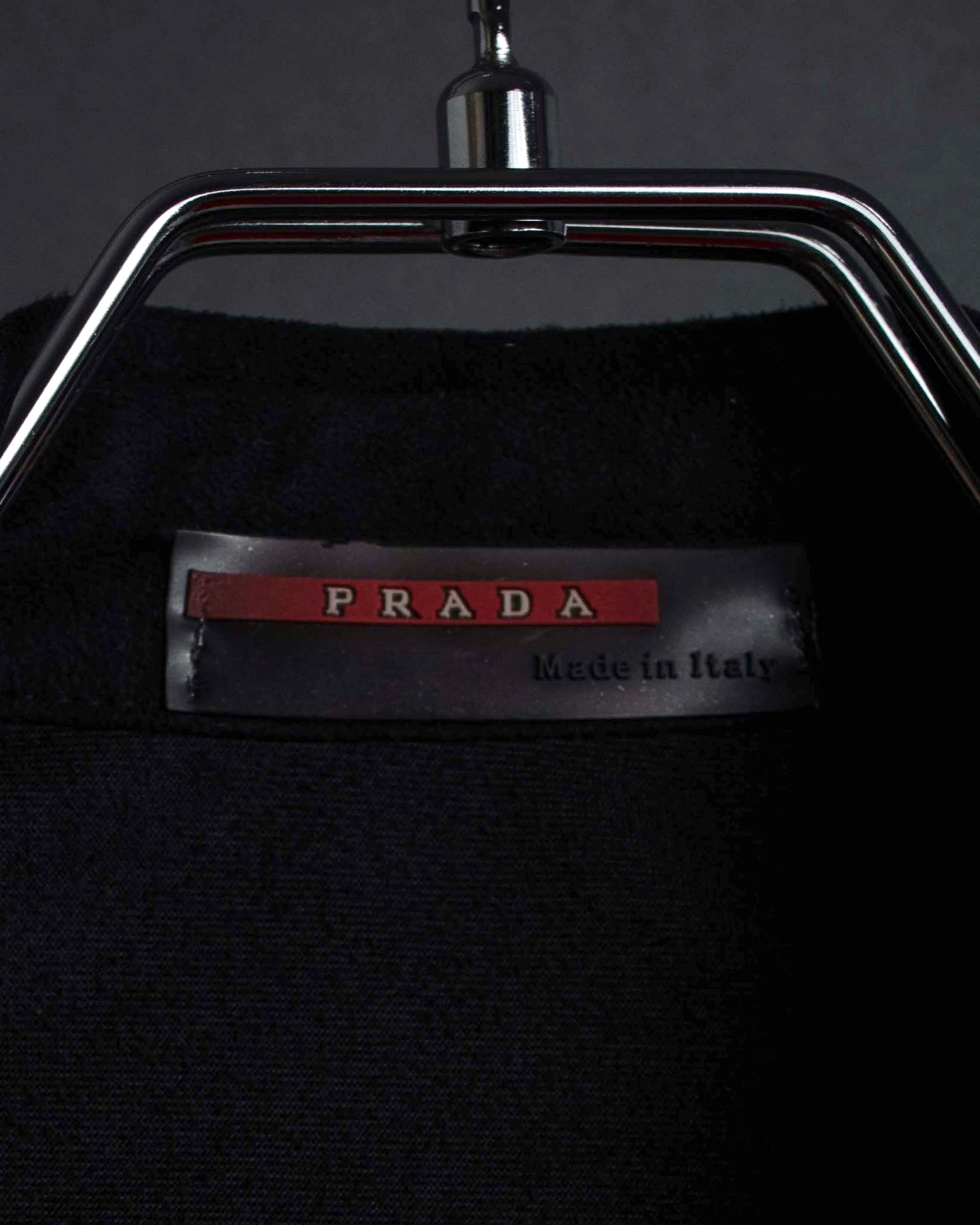 "PRADA" Wrap flap design micro suede jacket