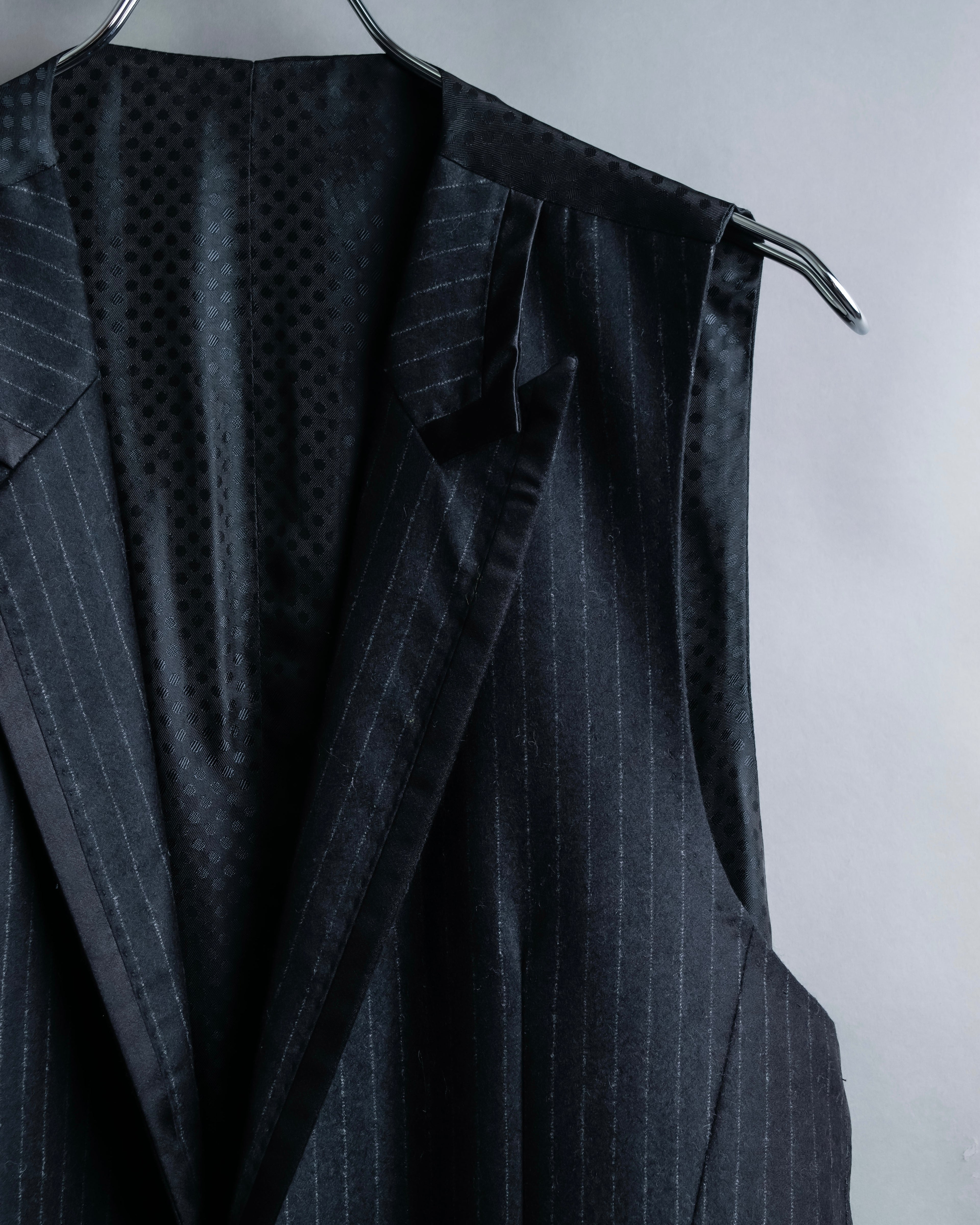 "DOLCE & GABBANA" Pattern switching peak lapel gilet