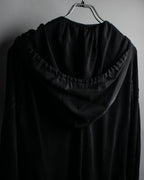 "CELINE" Gathered design hooded double zipper dress