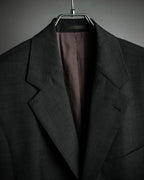 "HUGO BOSS" Fine-gauge wool khaki gray set up