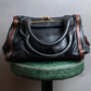 "Chloe" Horizontal design bicolor one handle leather purse bag