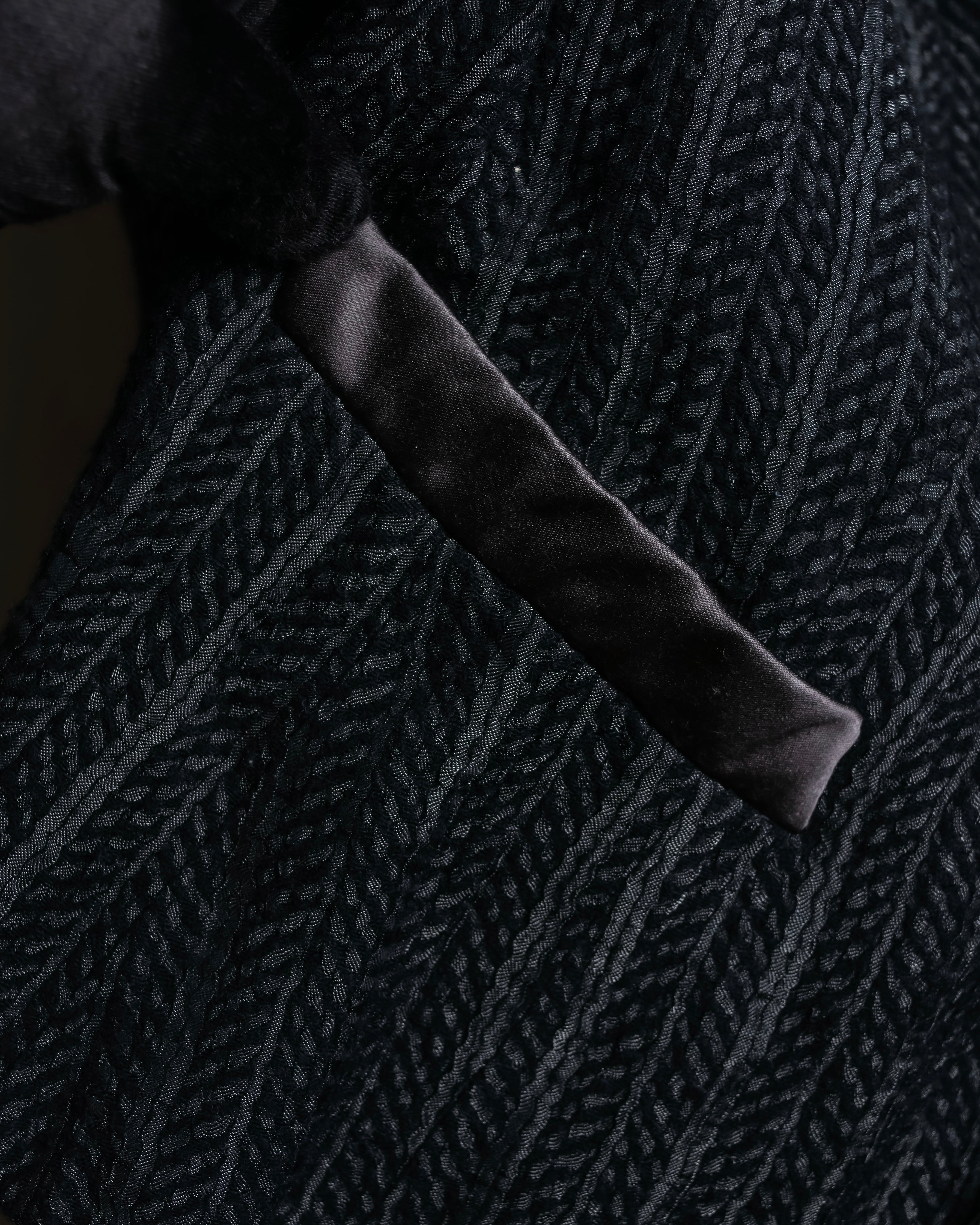 "ARMANI COLLEZIONI" Satin switch design knit tailored jacket