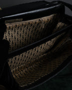 "YVES SAINT LAURENT" 80's-90's Logo engraved tassel detail bag