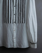 "Saint Laurent" 22SS Ribbon lace design tuxedo shirt