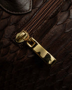 "Vintage turnlock design python leather bag"