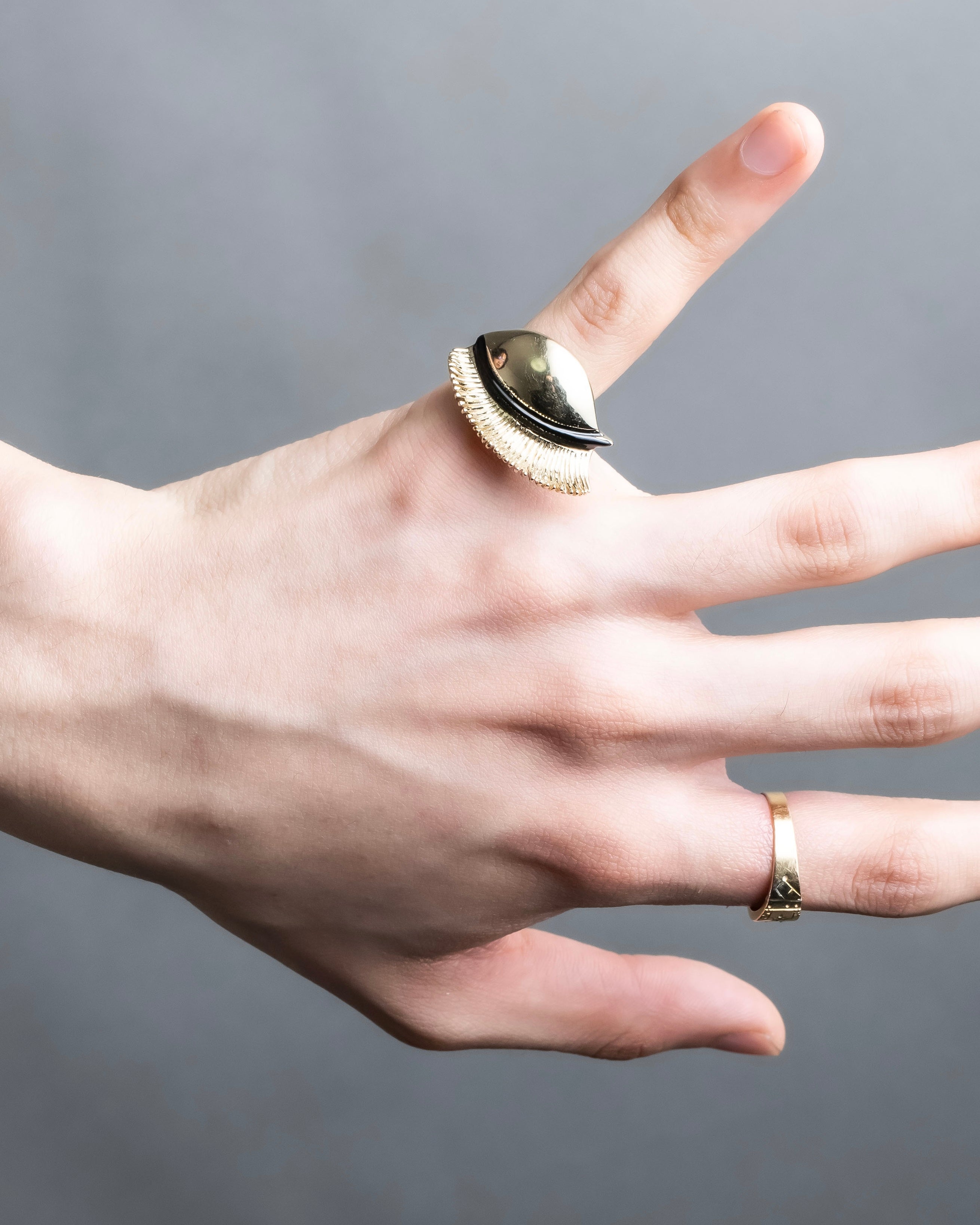 "Dior" Feather motif antique style ring