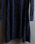 "Vivienne Westwood RED LABEL"
Windowpane print long shirt dress