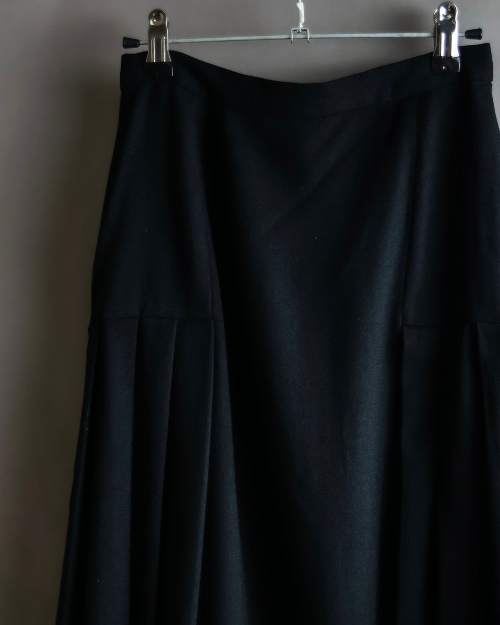 "Christian Dior" Wool draped pleated flared skirt