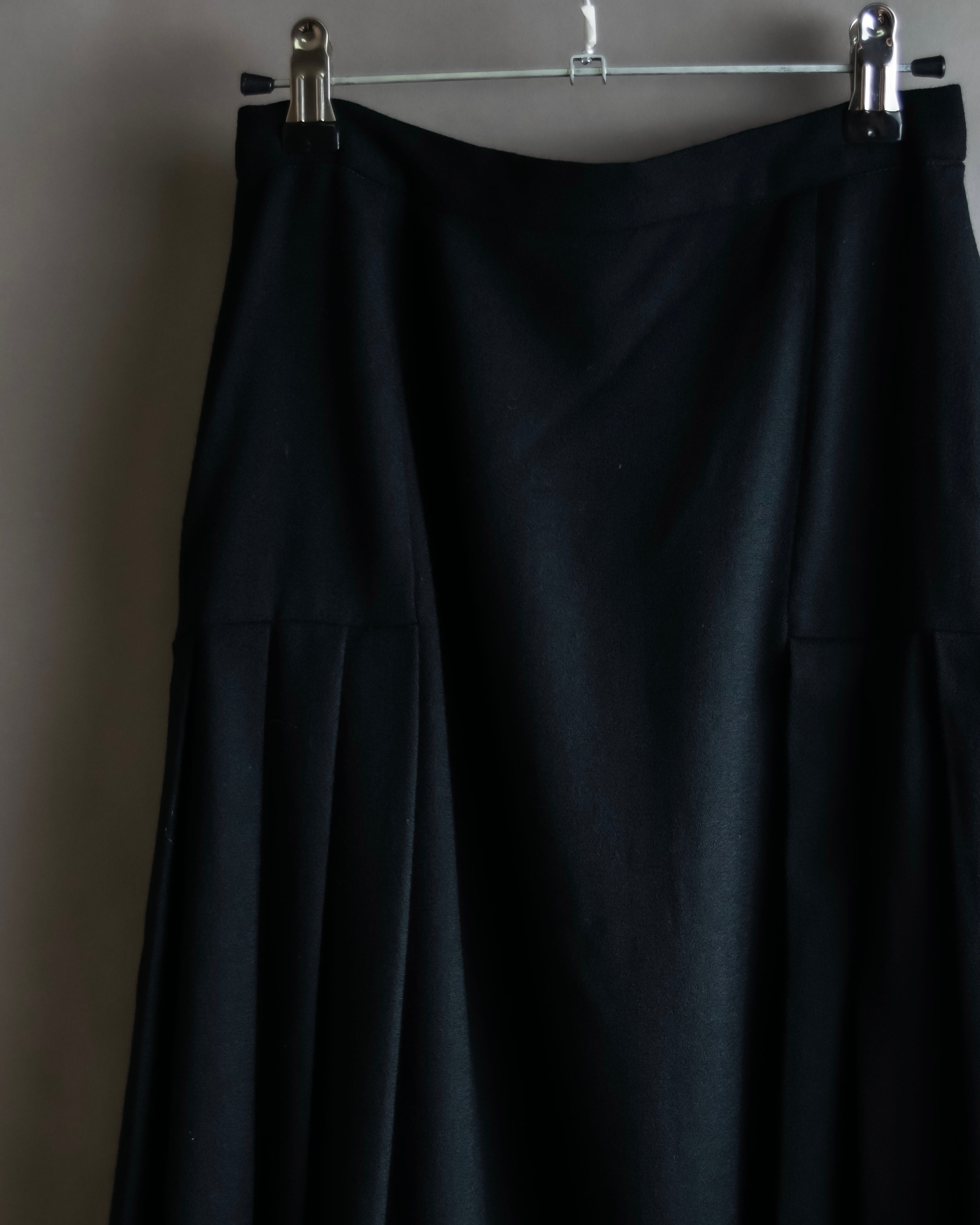 "Christian Dior" Wool draped pleated flared skirt