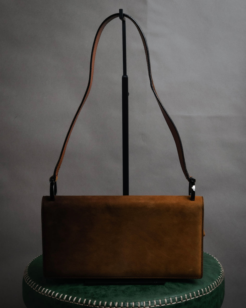 “Salvatore Ferragamo” 90’s-00’s Gancini suede shoulder bag