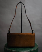 “Salvatore Ferragamo” 90’s-00’s Gancini suede shoulder bag