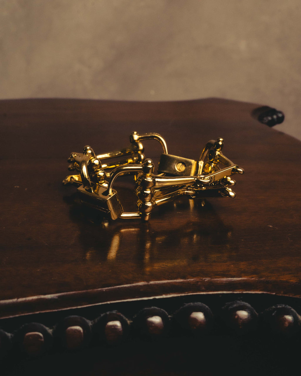 "CELINE" 80's-90's Sculptural horsebit link bracelet