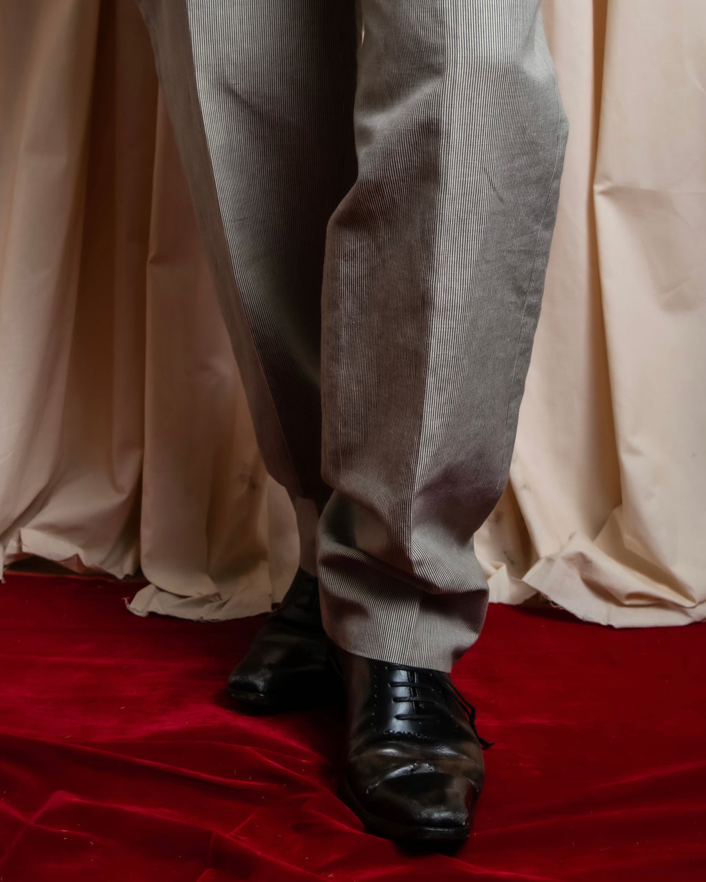 "HERMES" Cotton linen wide tapered slacks