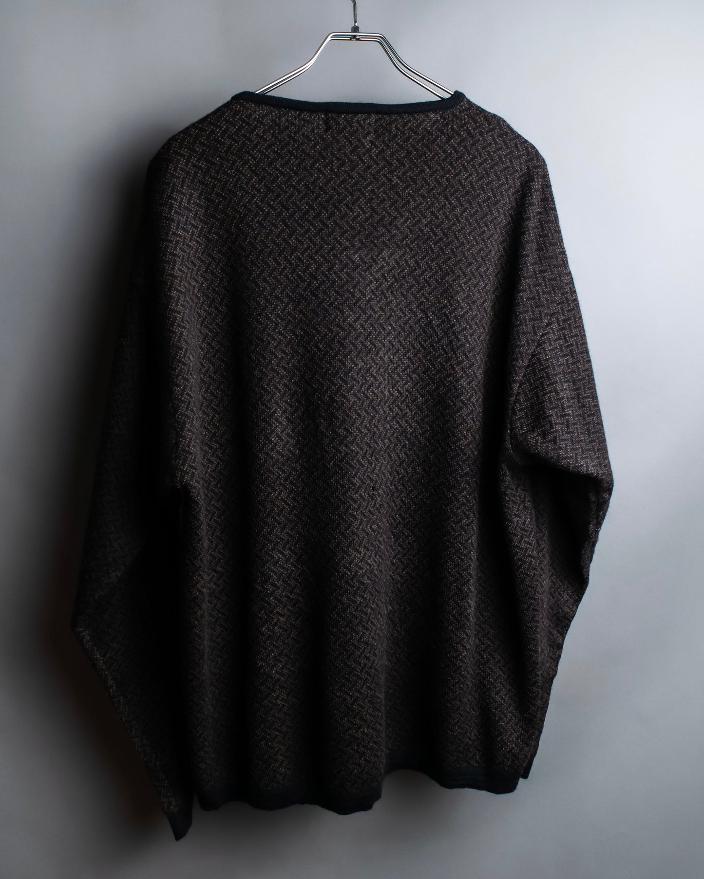 "Vintage chepron striped fine merino wool knit pullover"