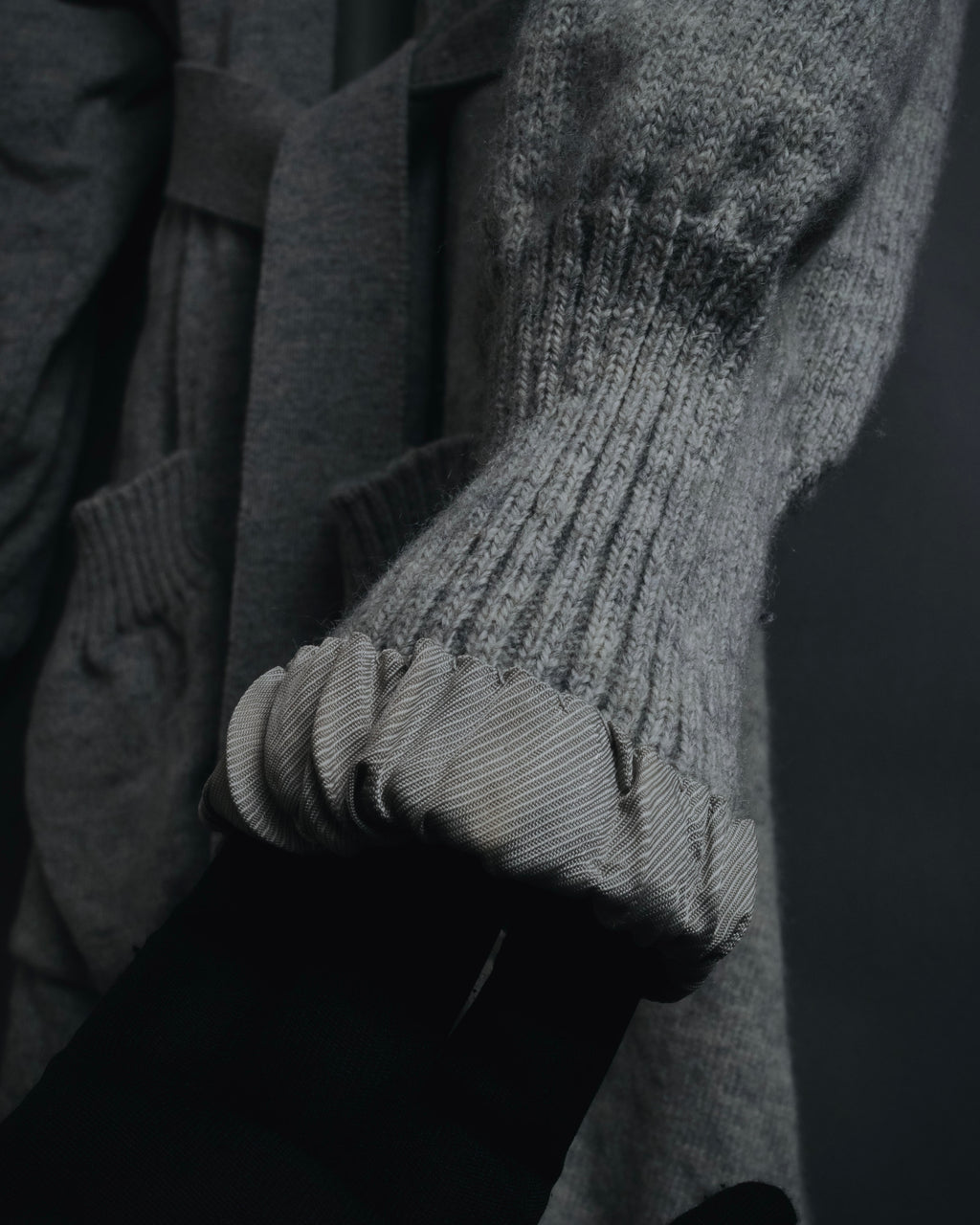 "Maison Margiela" 17AW belted gown knit coat