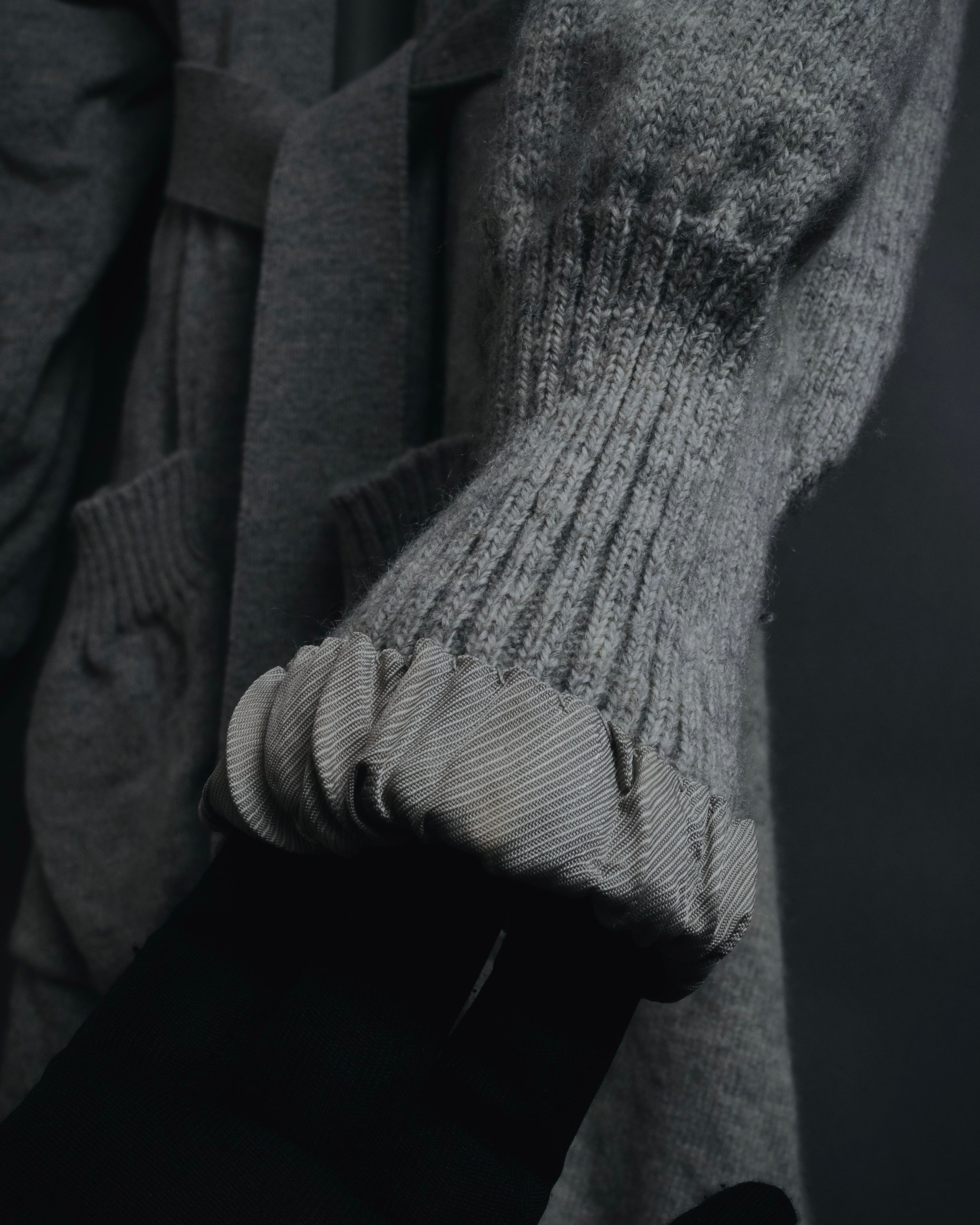 "Maison Margiela" 17AW belted gown knit coat