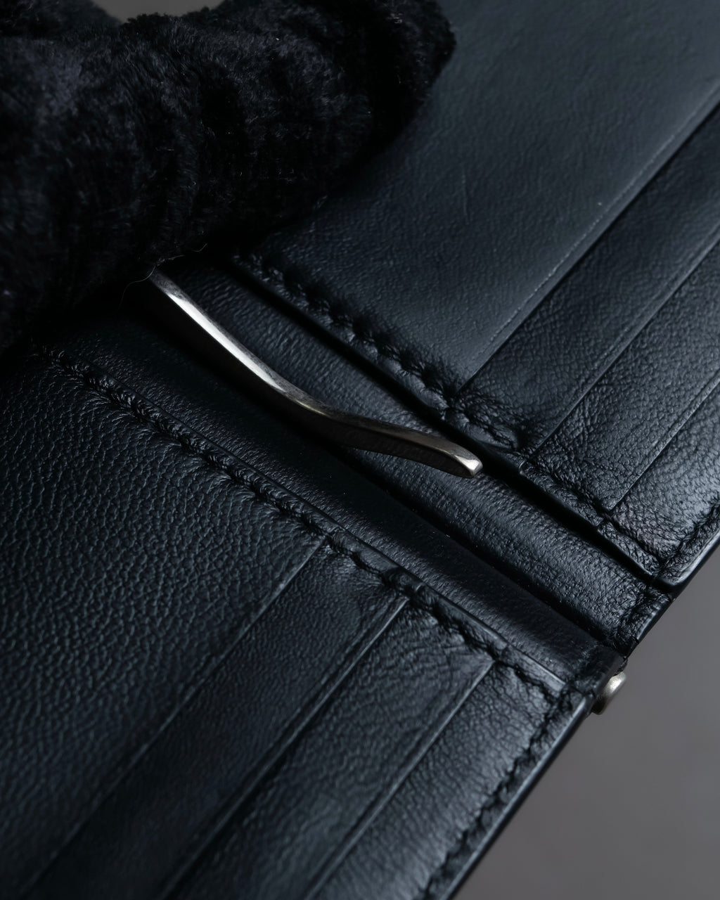 "BALENCIAGA" Logo motif money clip bi-fold wallet