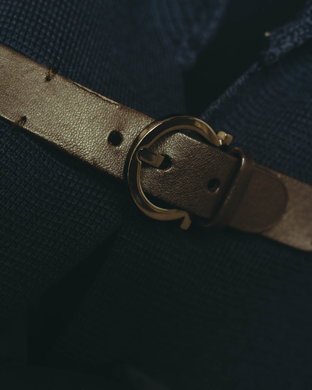 “Salvatore Ferragamo” 80’s-90’s Gancini buckle virgin wool knit jacket