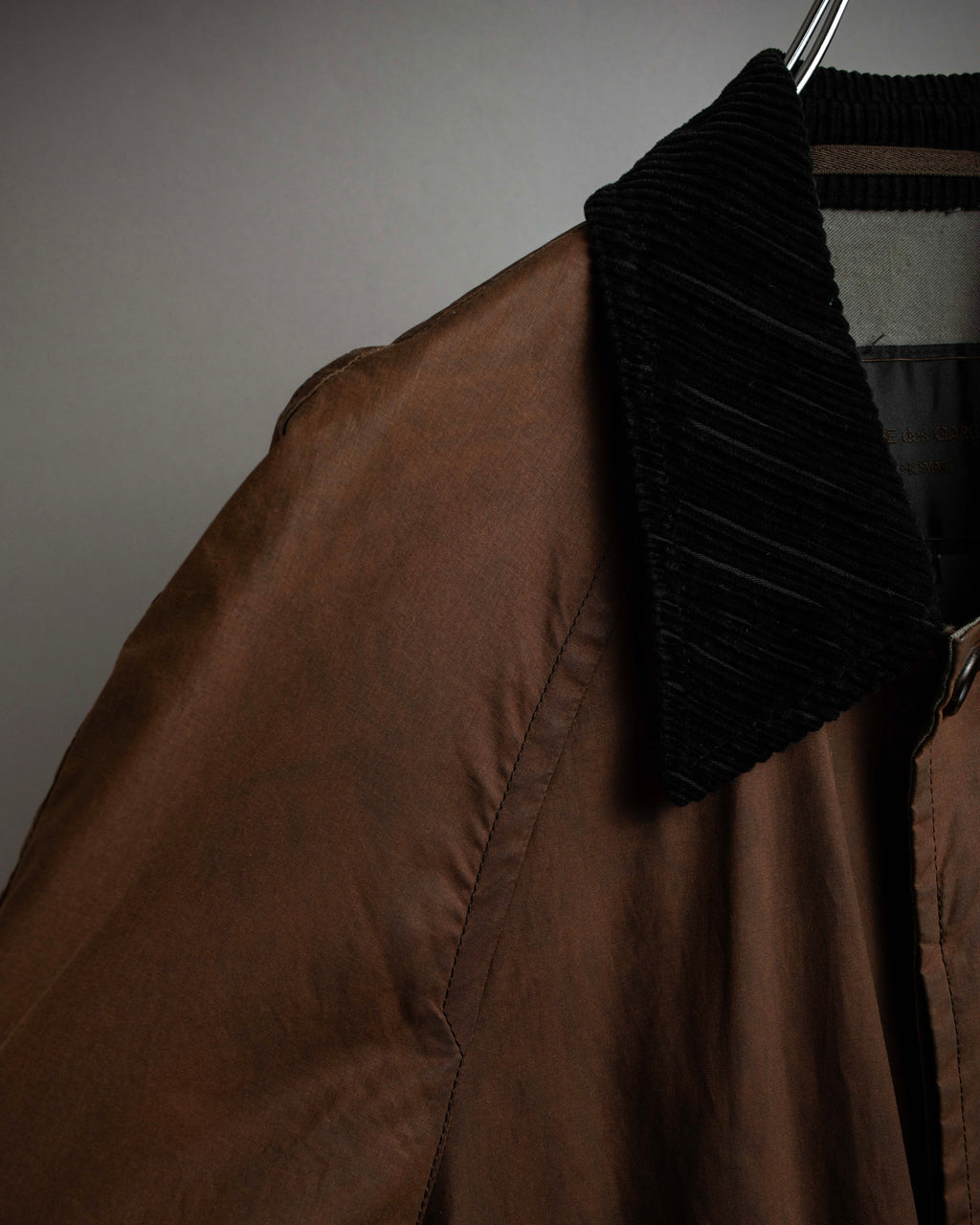 "COMME des GARCONS HOMME"
03AW corduroy collar design stand collar long coat