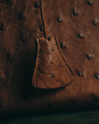"JARDIN DES SACS" 80's-90's Structured ostrich leather top handle bag