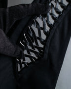 "LOUIS VUITTON" Leather tape cross knit detail vest