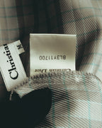 "Christian Dior" 80's-90's Silk blend checked long sleeve blouse