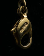 "Christian Dior" Logo engraved oval top motif gold necklace