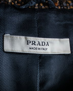 "PRADA" Multicolor mixed tweed short jacket