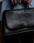 "FENDI" Hand stitched design leather hand bag