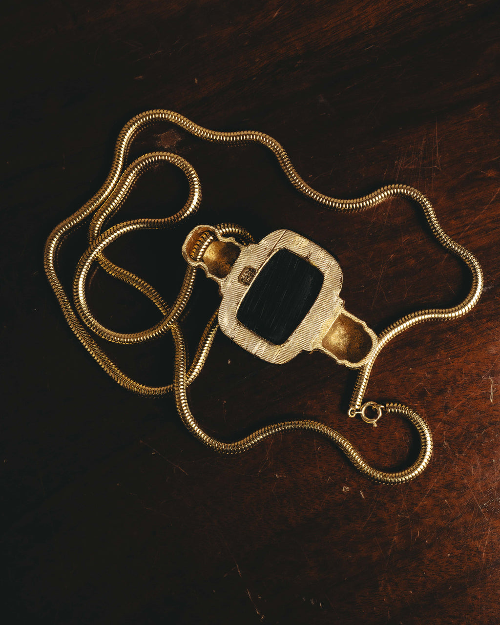 "Christian Dior" 1974 Sculptural black pendant necklace