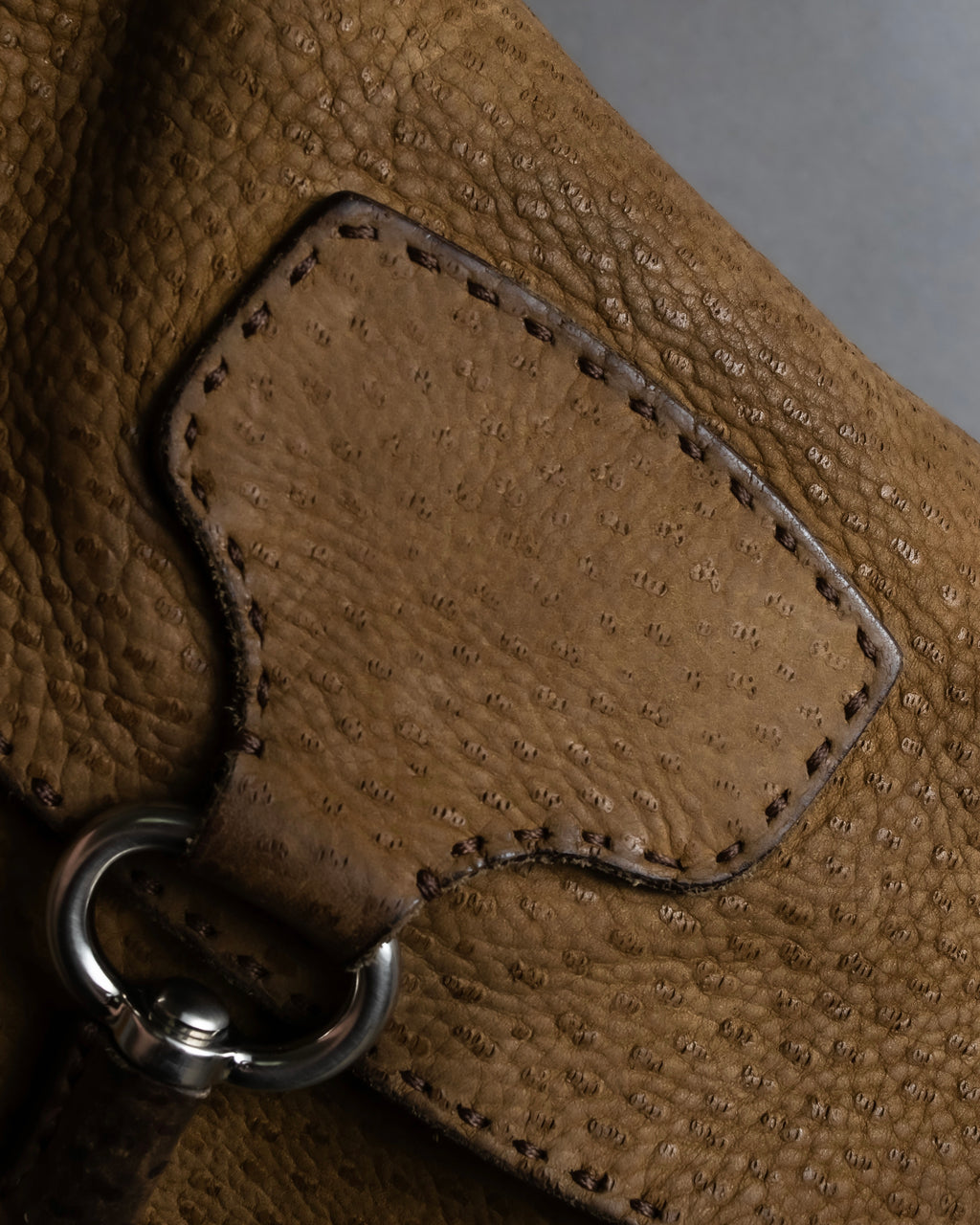 "PRADA" Hook hardware design ostrich leather shoulder bag